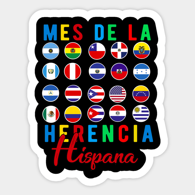 Mes de la Herencia Hispana National Latino Countries Flag Sticker by Eleam Junie